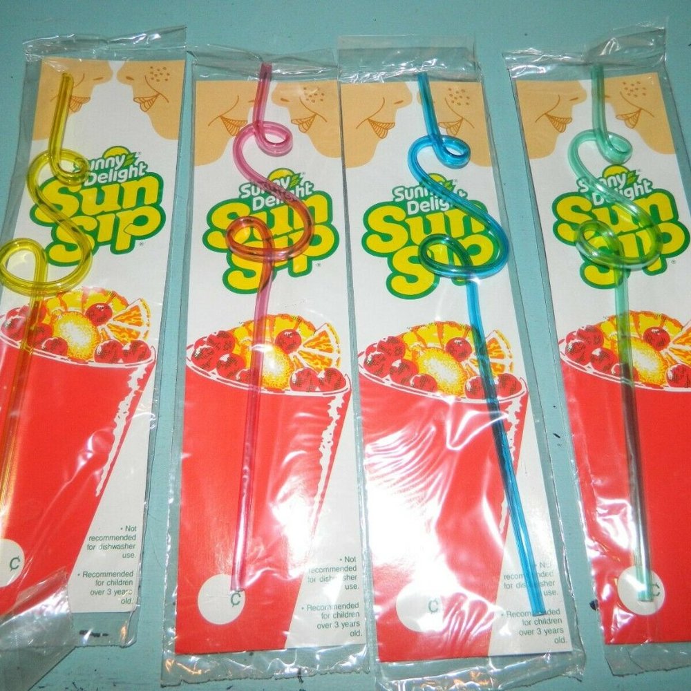Sunny Delight Vintage Sun Sip Crazy Straws